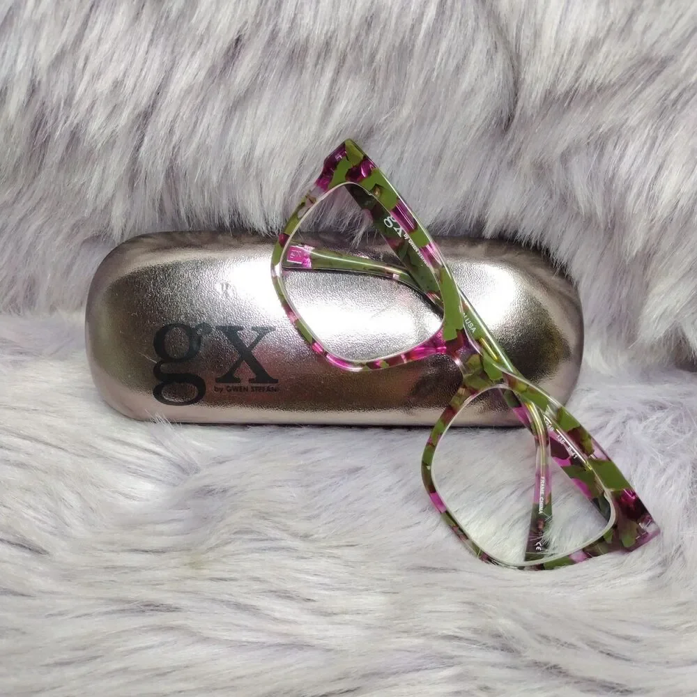 GX by Gwen Stefani Eyeglasses Frames GX077 PNK Pink Green Full Rim 52-19-135